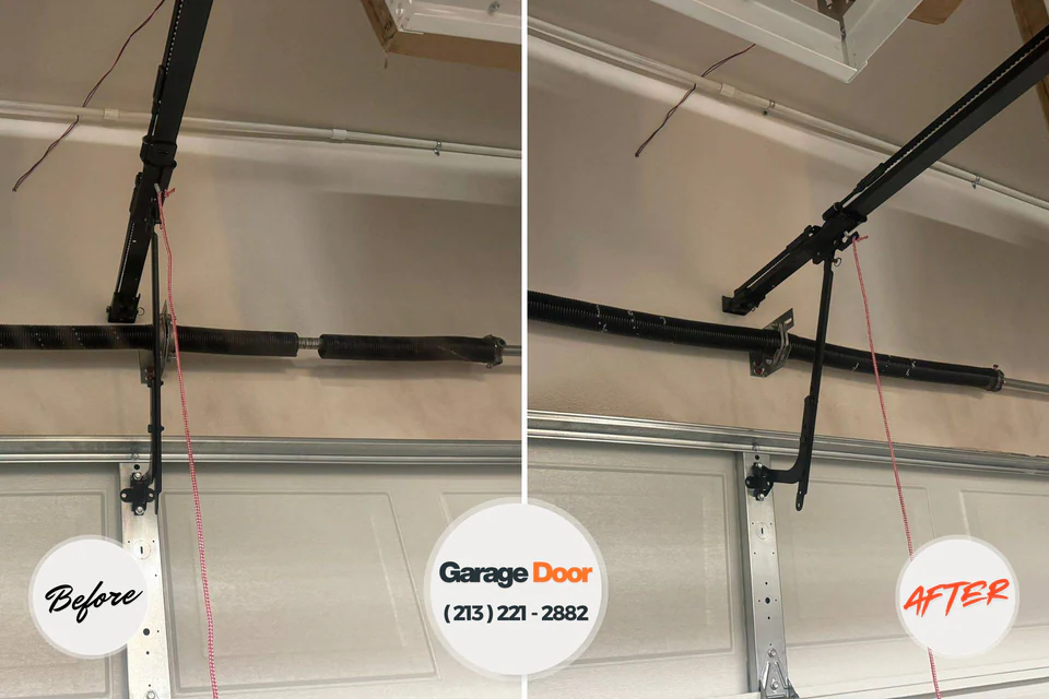 Before and after: garage door repair New Castle, DE